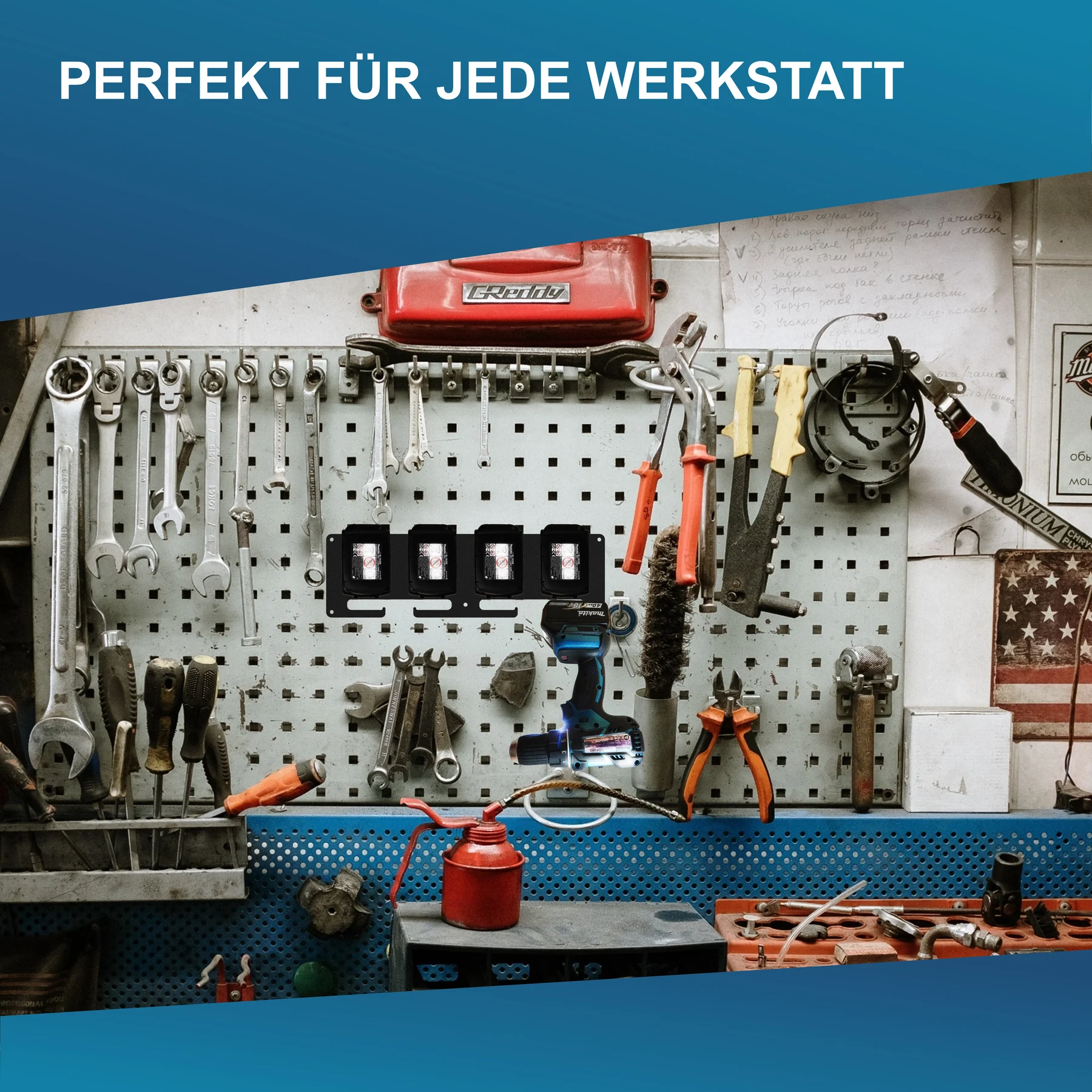 EasyMount Makita M Plus als Ordnungslösung in der Werkstatt